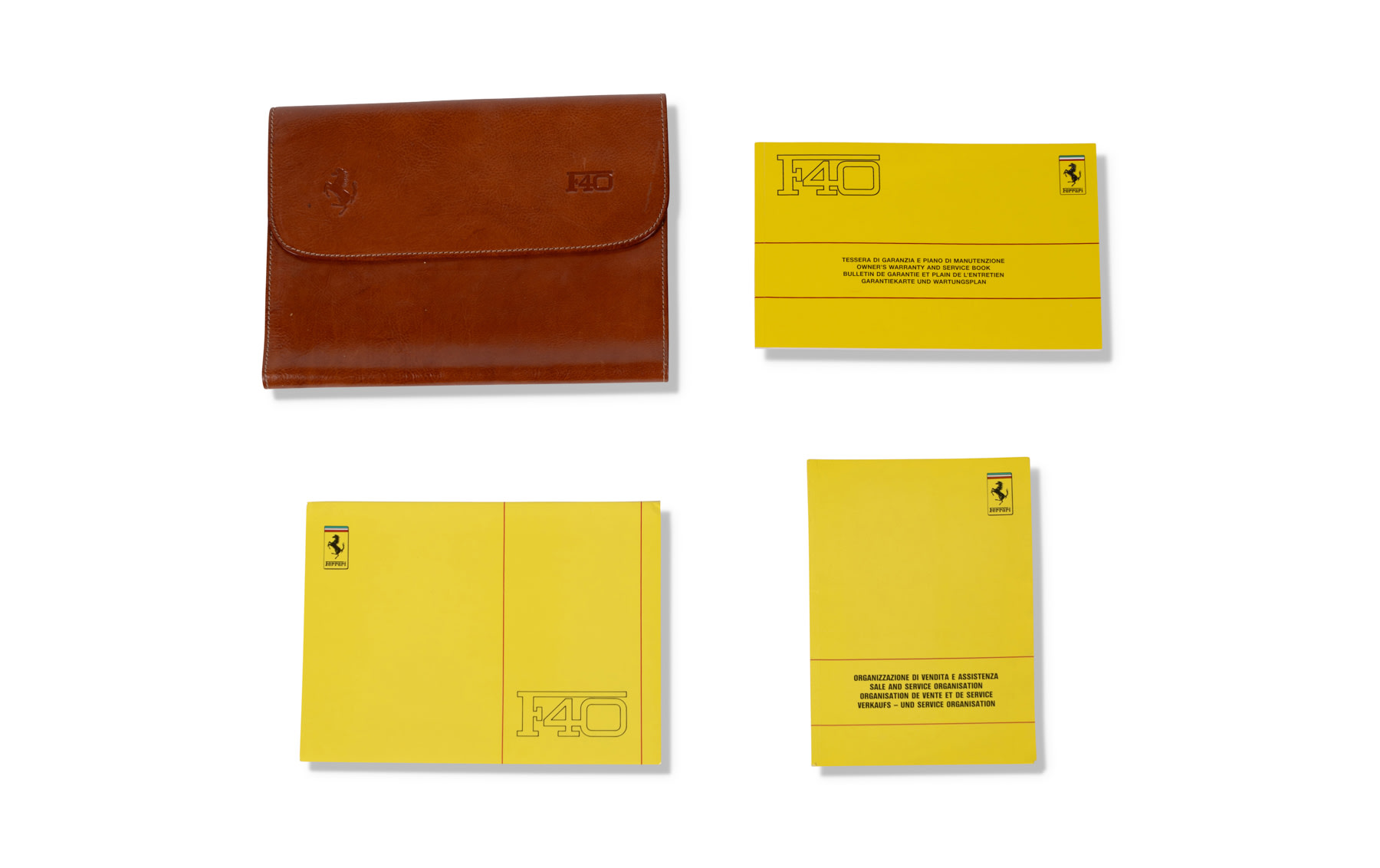 Ferrari F40 Manual Set with Blank Warranty Card