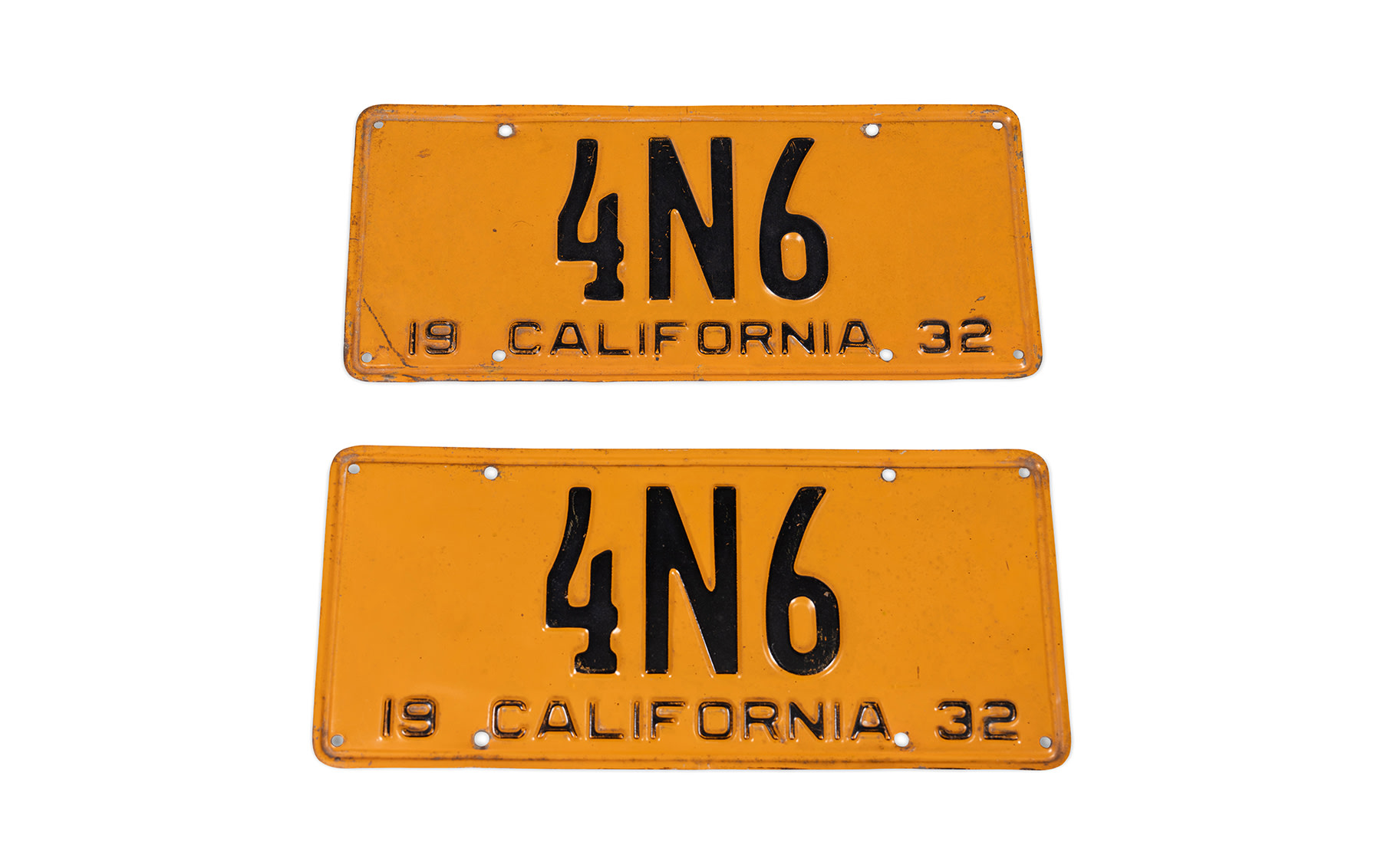 Matched Pair of Unrestored 1932 California License Plates