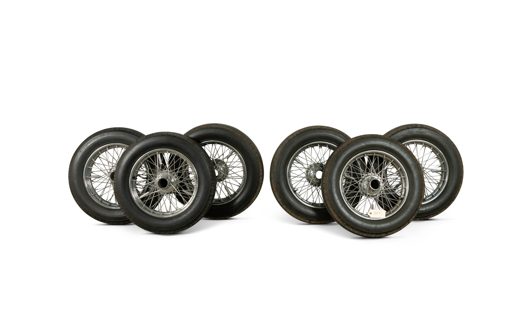 Six Chrome Dunlop Wire Wheels for Alfa Romeo 6C 1750