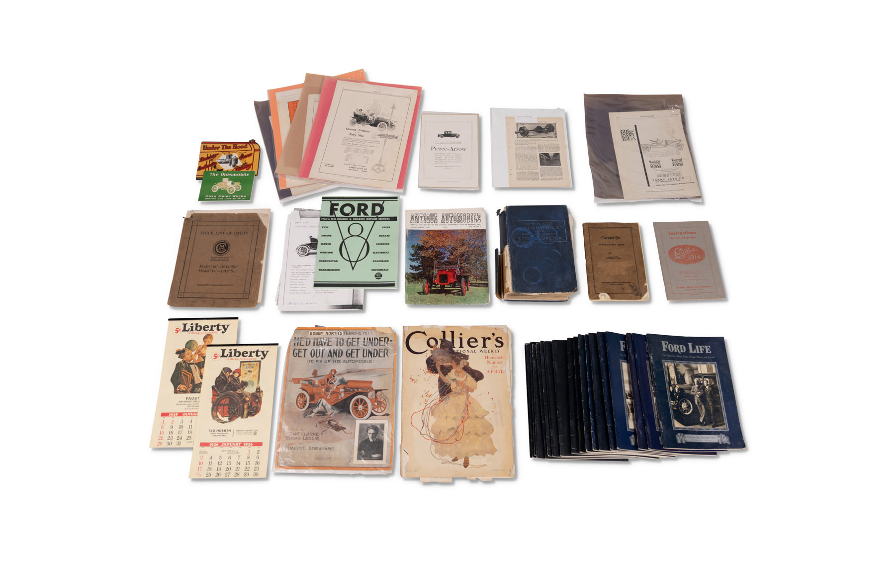 Assorted Early American Automotive Sales Literature from Ford, Chrysler, Cadillac, and Parry