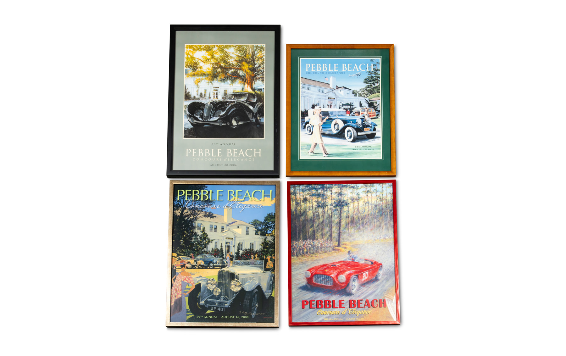 Four Framed Pebble Beach Posters