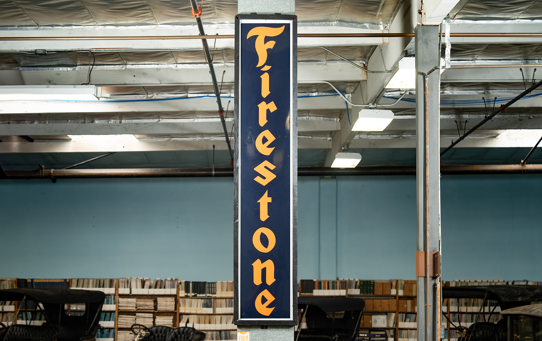 Large Vertical Firestone Sign