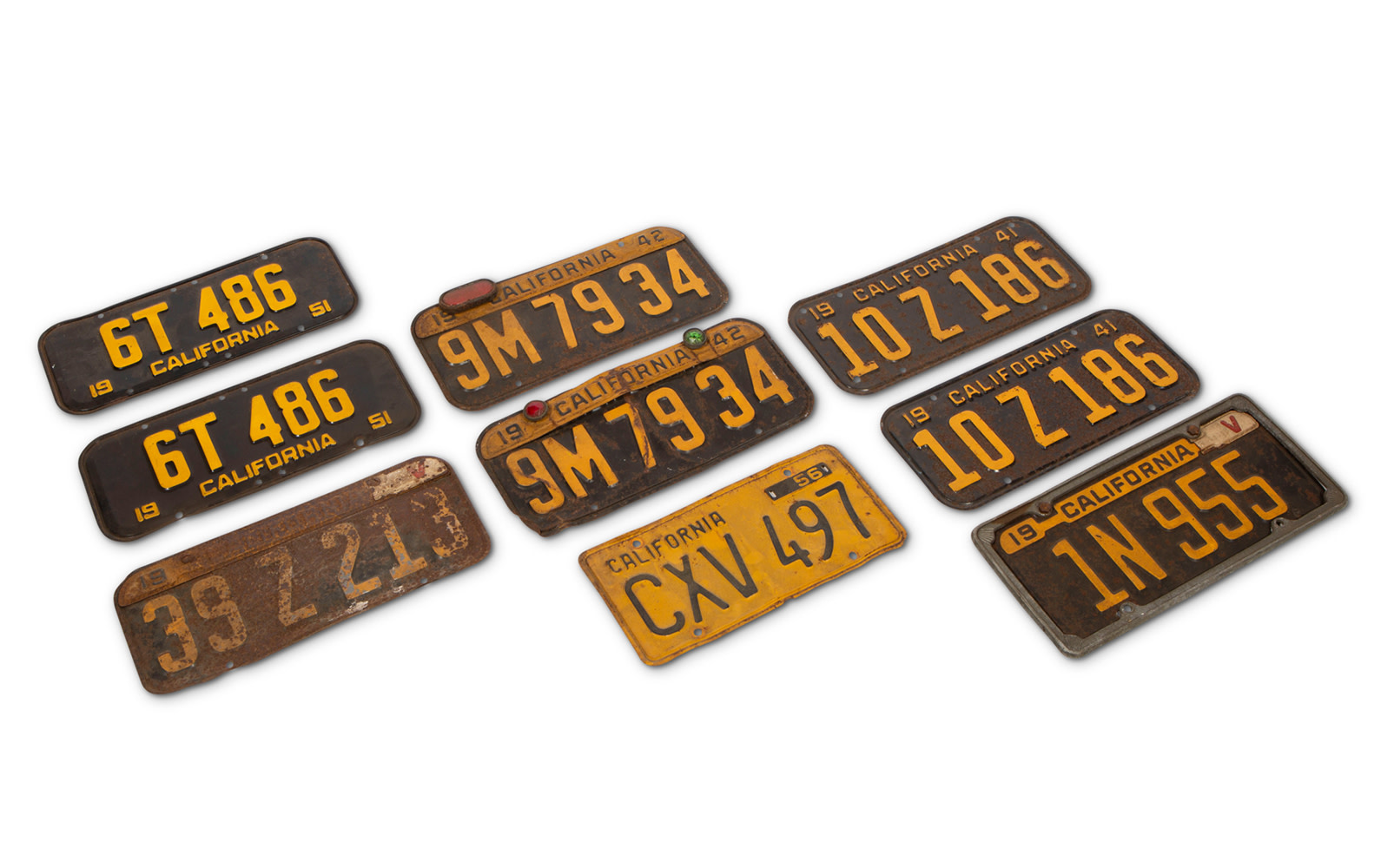 California License Plates, c. 1940s, 1950s