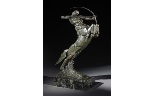 Centaur Bronze Sculpture by François Bazin, 1924